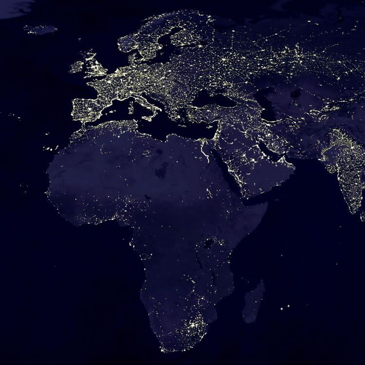 satellite photo of europe at night - Satellite Photo of the World at Night