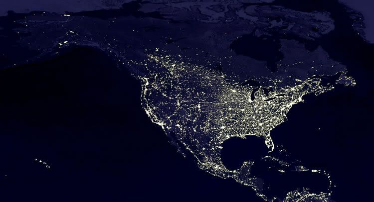 satellite photo united states at ni - Satellite Photo of the World at Night