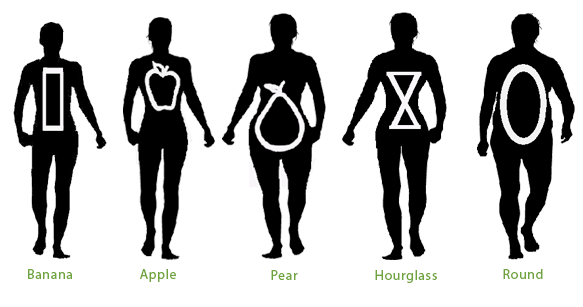 women body shapes. The banana ody shape tends to