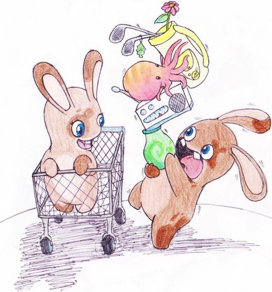 Rabbids,Ubisoft,Wii,Cart,Octopus,Golf,Bag,Vase