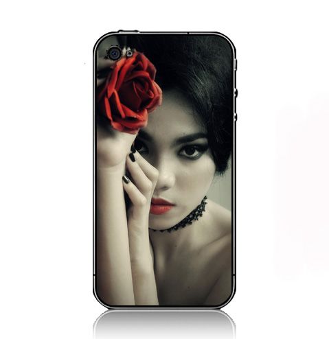 Brunettes Women Black Eyes Roses Faces Pale Skin Red Lips    iPhone Case Cover      192