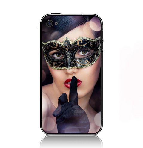 Brunettes Women Gloves Purple Masks Secret Faces Red Lips    iPhone Case Cover      195