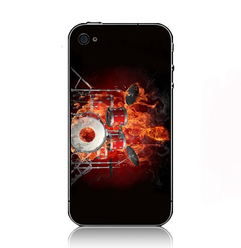 Flames Fire Drums Black Background    iPhone Case Cover      302