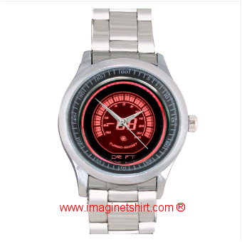 RED TURBO BOOST DIGITAL GAUGE Sport Metal Watch 070