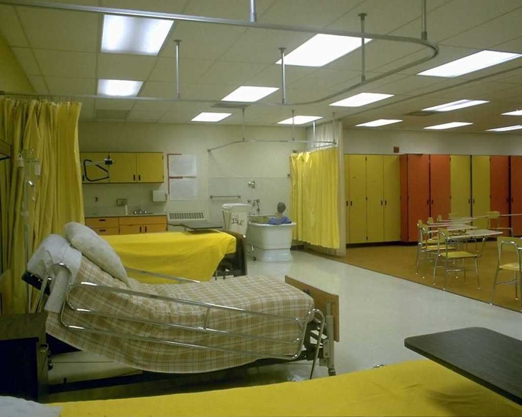 Yellow Hospital Room Interior