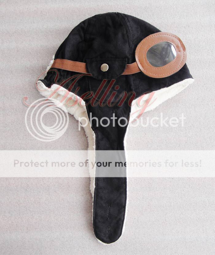 Cool Baby Toddler Boy Girl Kids Pilot Aviator Warm Cap Hat Beanie Black Brown