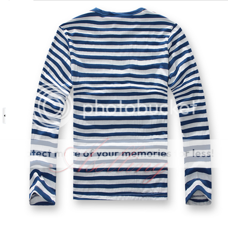 Cotton Couple Striped Color Casual T Shirt Long Sleeve Crew Neck for Boys Girls
