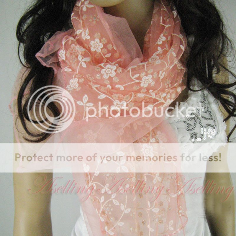 Metallic Burnt Out Floral Print Double Silk Organza Long Shawl Stole Wrap Scarf