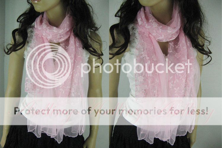Metallic Burnt-out Floral Double Silk Organza Long Shawl Stole Wrap ...