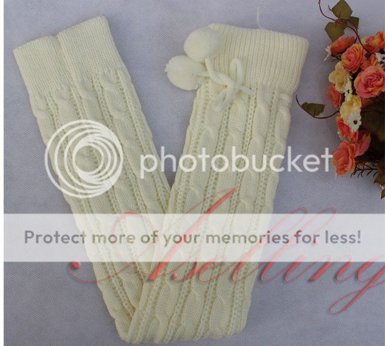 Crochet Knit Thick Leg Warmer Long Over Knee High Hosiery Stocking Boot Socks