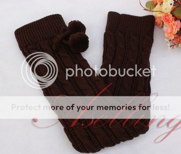 Crochet Knit Thick Leg Warmer Long Over Knee High Hosiery Stocking Boot Socks