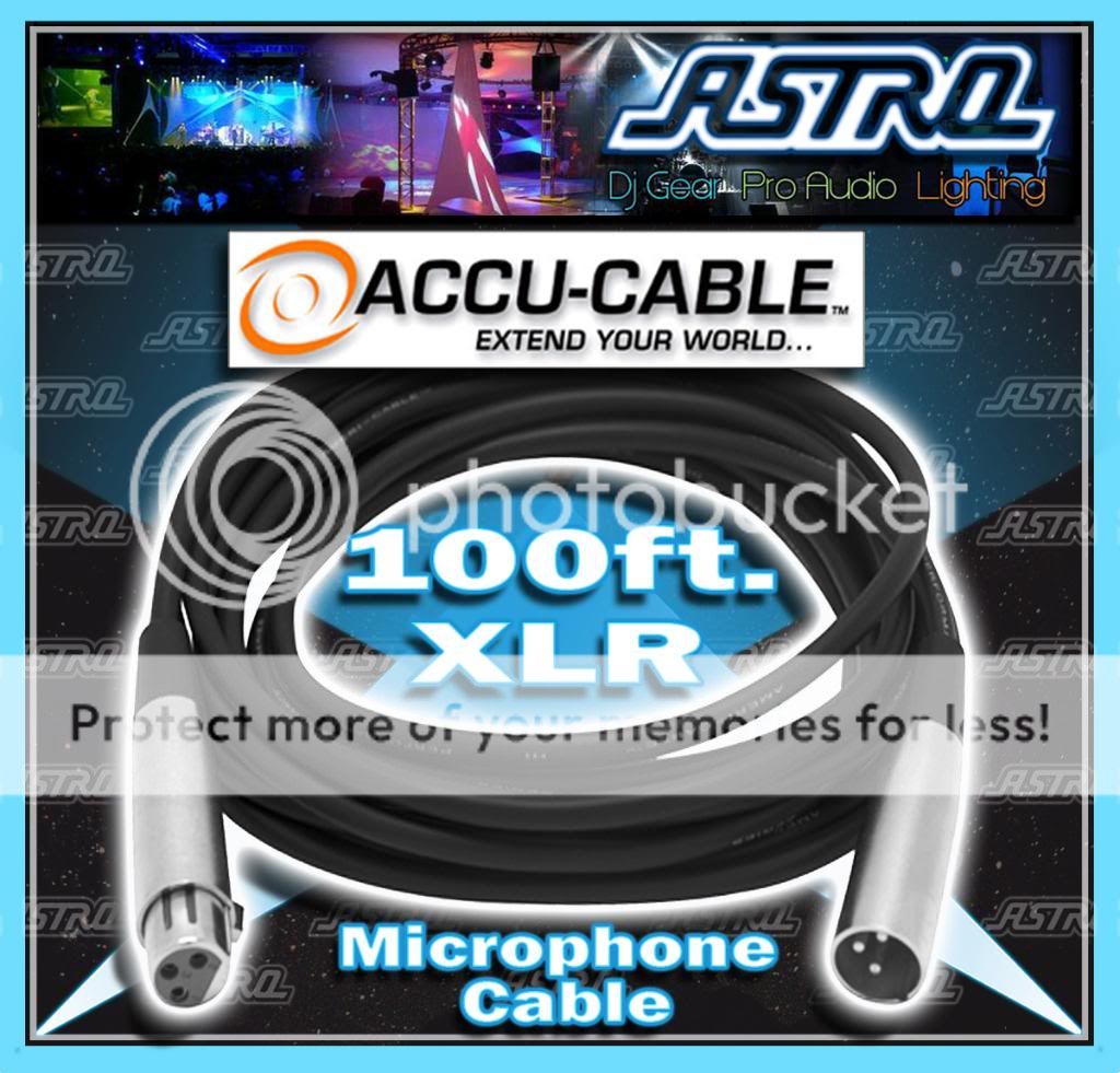 Accu Cable XLR 100 Ft. Premium XLR M to XLR F Microphone and Speaker 