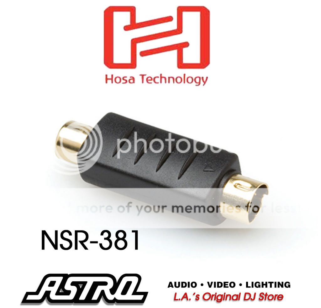 Hosa NSR 381 S Video Adaptor Composite Video (RCA) to S Video  